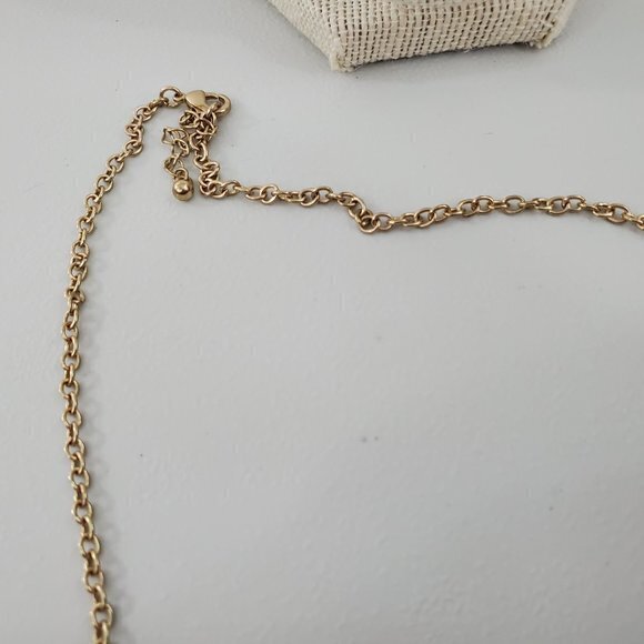 Green Necklace Crescent Statement Chain Gold Tone‎ - Picture 4 of 8